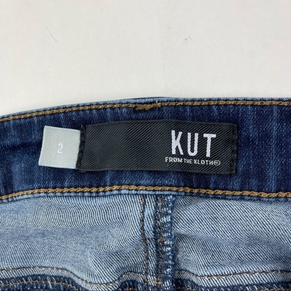 Kut From The Kloth Jeans Womens 2 Blue Denim Rough Hem - Picture 2 of 9